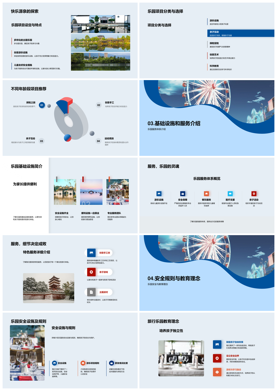 儿童旅游乐园教育服务与设施建设PPT模板