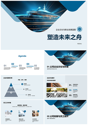 开放合作创新文化共筑职业发展之舟PPT模板