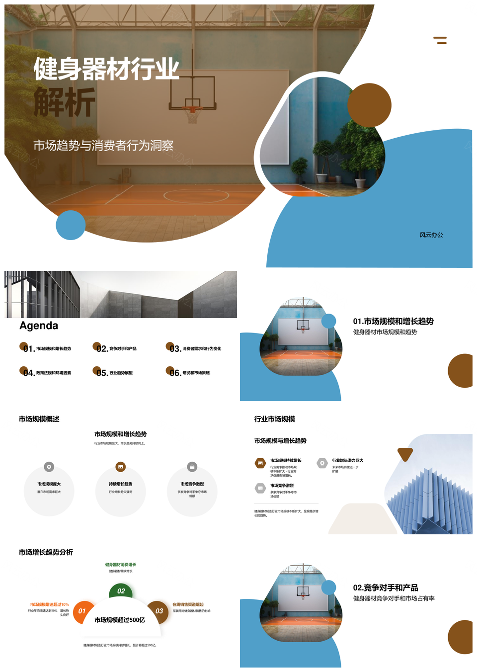 健身器材行业市场规模趋势竞争分析PPT模板