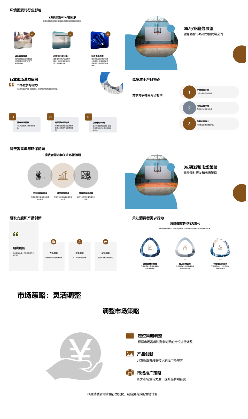 健身器材行业市场规模趋势竞争分析PPT模板