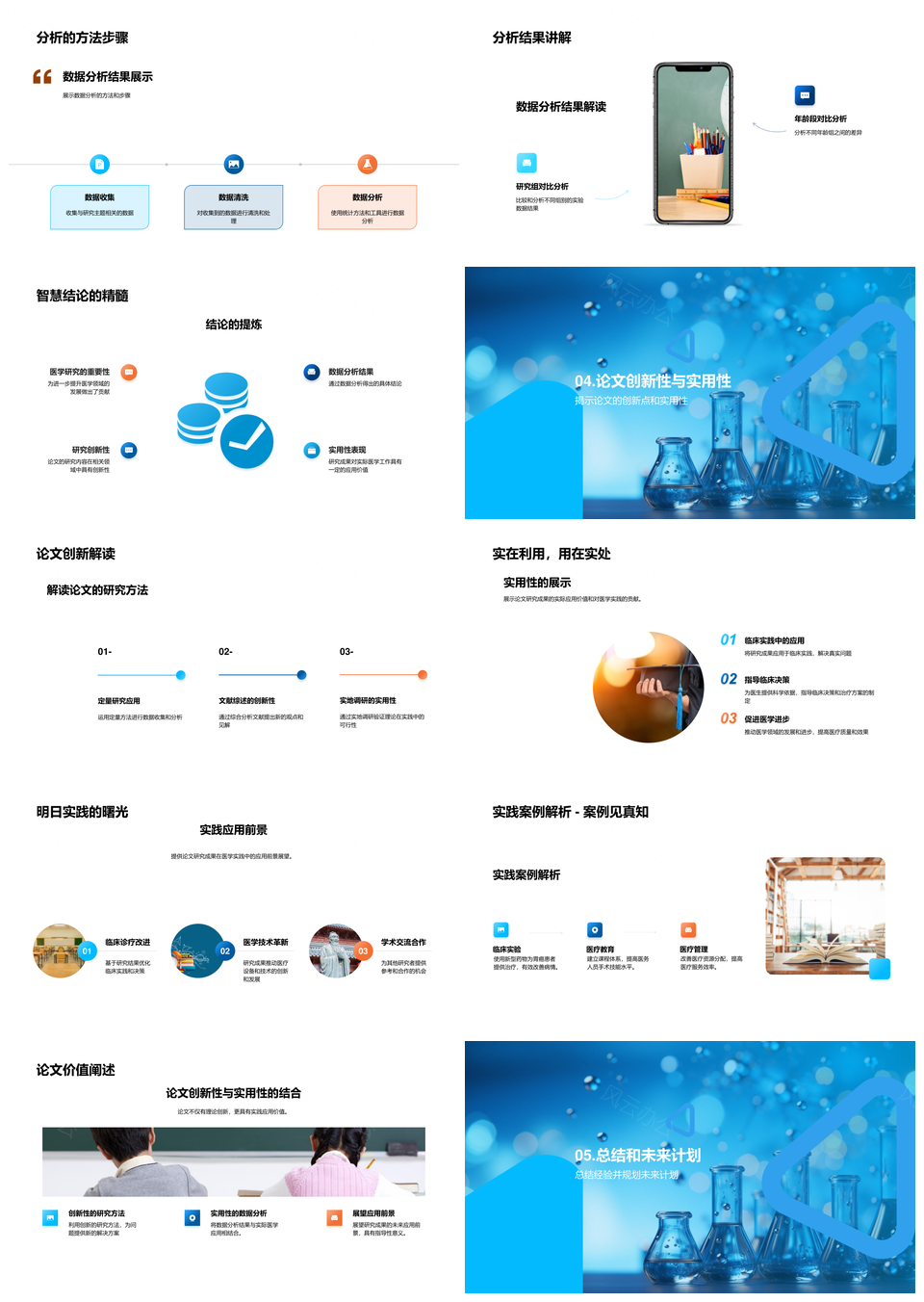 医学论文研究方法数据分析创新实践显微镜应用PPT模板