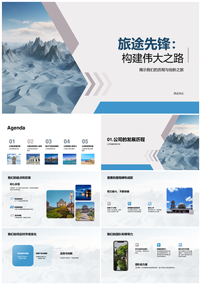旅途先锋CEO领航旅游创新峰峦征途PPT模板