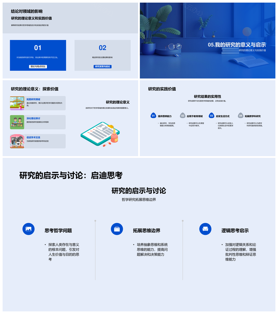 哲学研究问题方法理由成果展示PPT模板