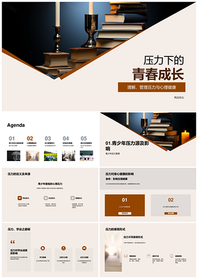 高中生学业生活压力与心理成长PPT模板