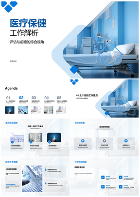 医疗保健工作评估总结会议重点策略挑战解决PPT模板