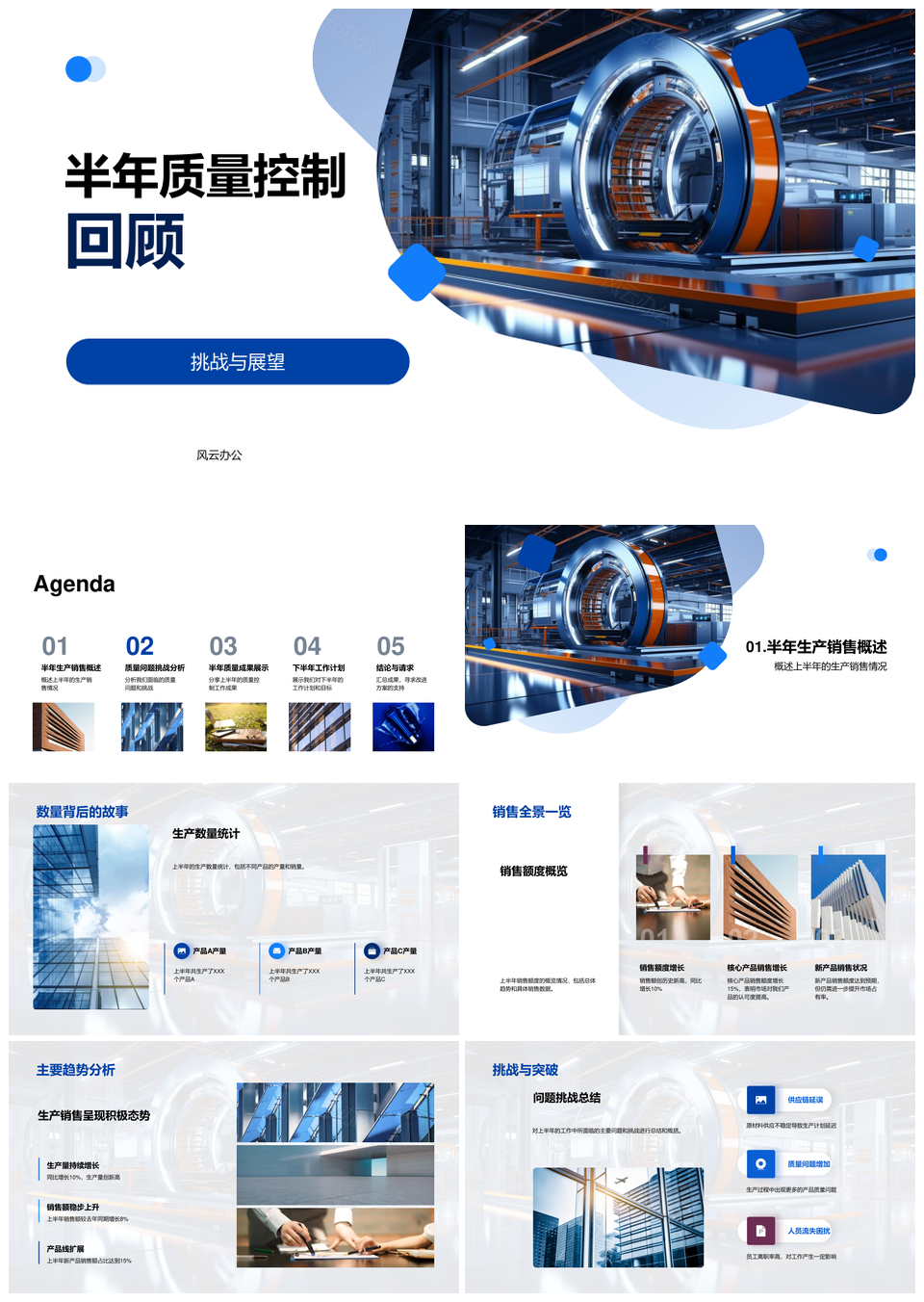 工业机械半年质控产销趋势成果及策略计划PPT模板