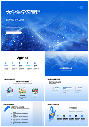 大学生学习策略时间管理与自主调整计划PPT模板