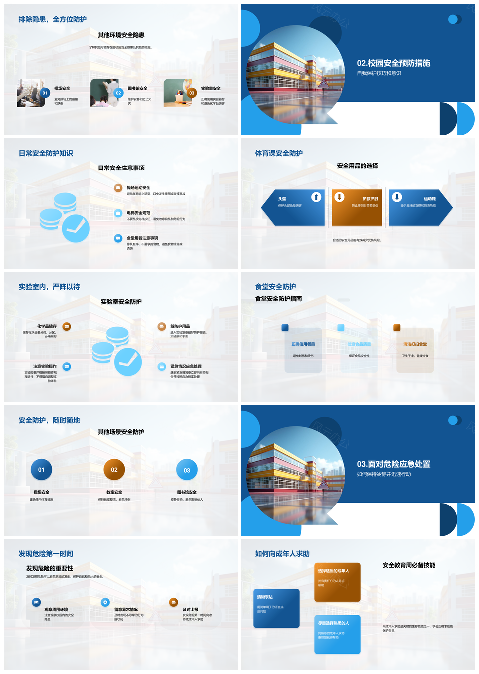 校园安全隐患防控与安全教育急救技巧PPT模板