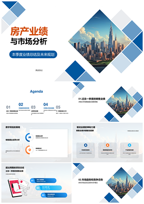 房产业绩市场趋势竞争动态销售份额开发进展PPT模板
