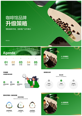 品牌经理解析咖啡馆行业市场趋势及推广策略PPT模板