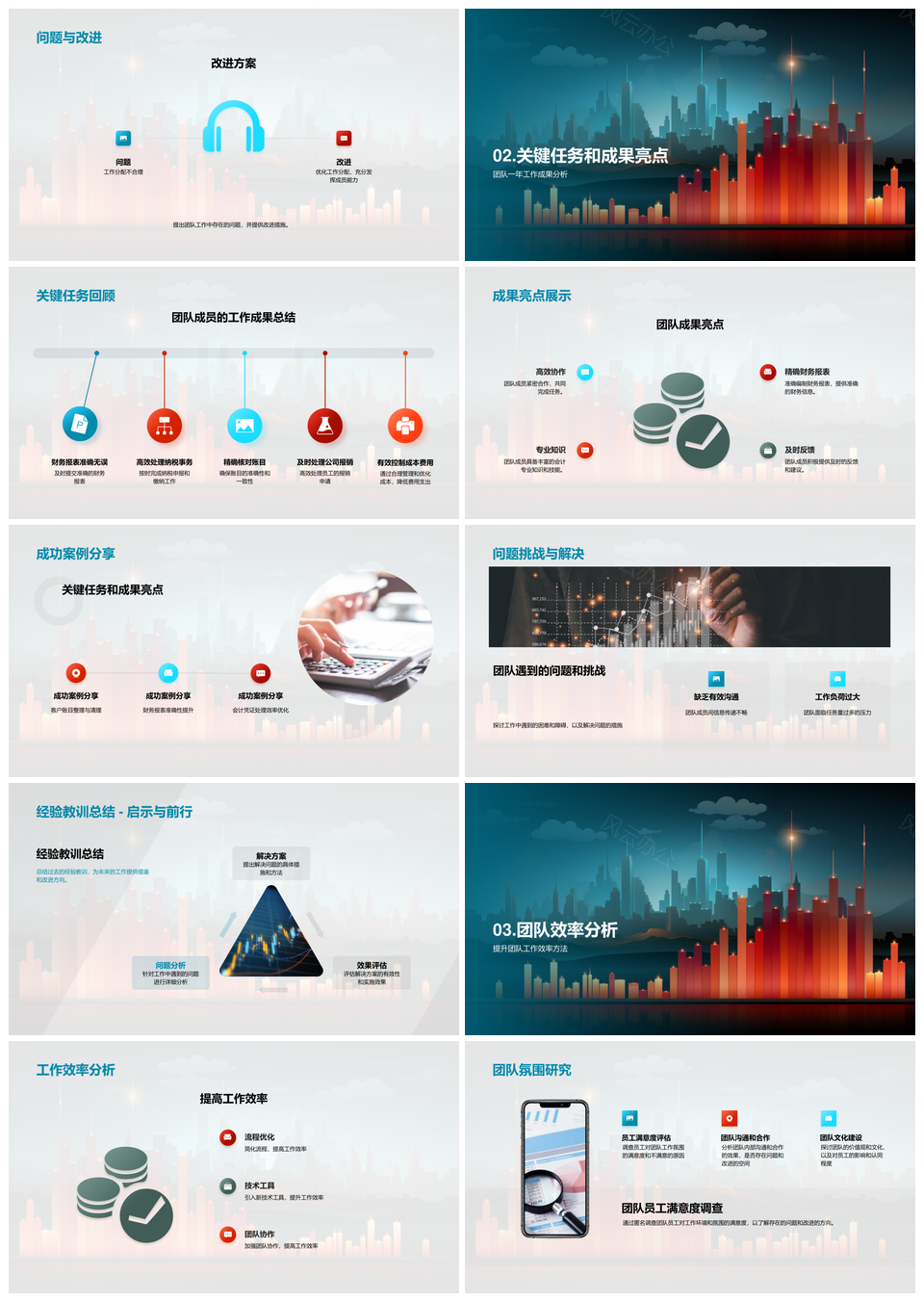 团队年度绩效总结改进建议与未来提升计划PPT模板
