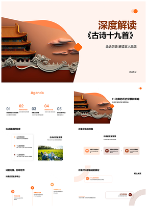 古诗十九首历史背景主题诗句卷轴探析PPT模板