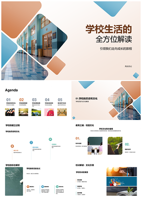 校园生活全览成长历史规章文化课程建筑PPT模板