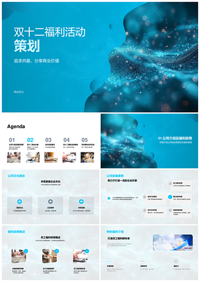 双十二共赢福利策划商业价值企服合作经营PPT模板