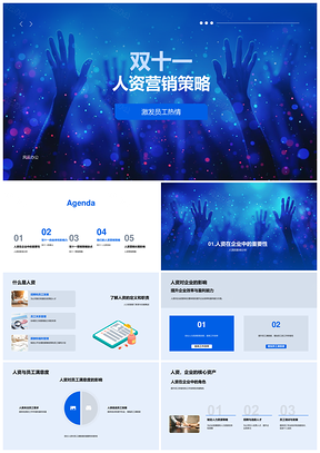 双十一人资激励策略增效创收共赢PPT模板