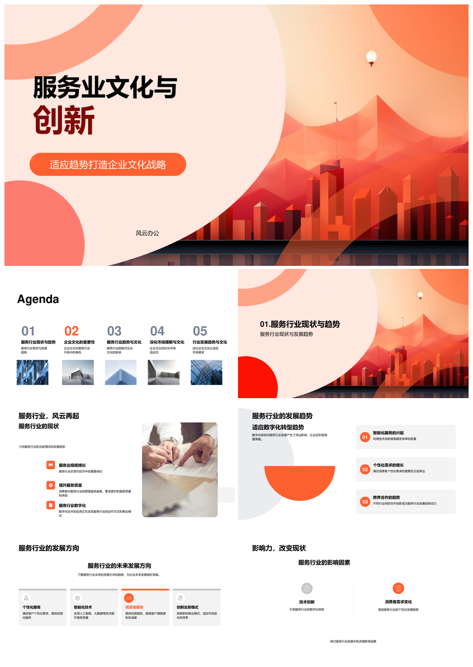 服务业文化创新战略与发展趋势PPT模板