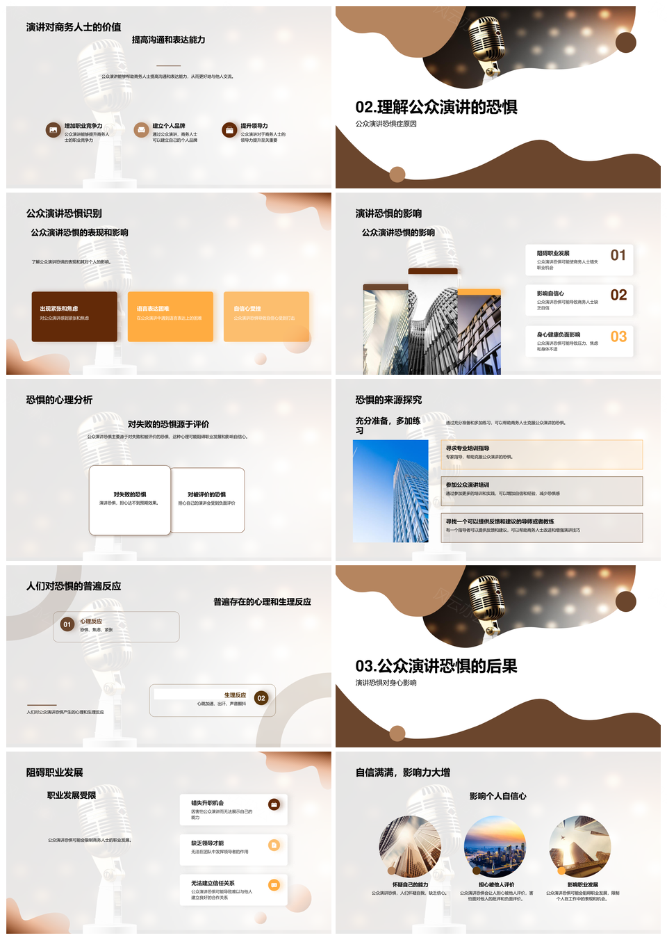 自信商务公众演讲培训突破恐惧PPT模板