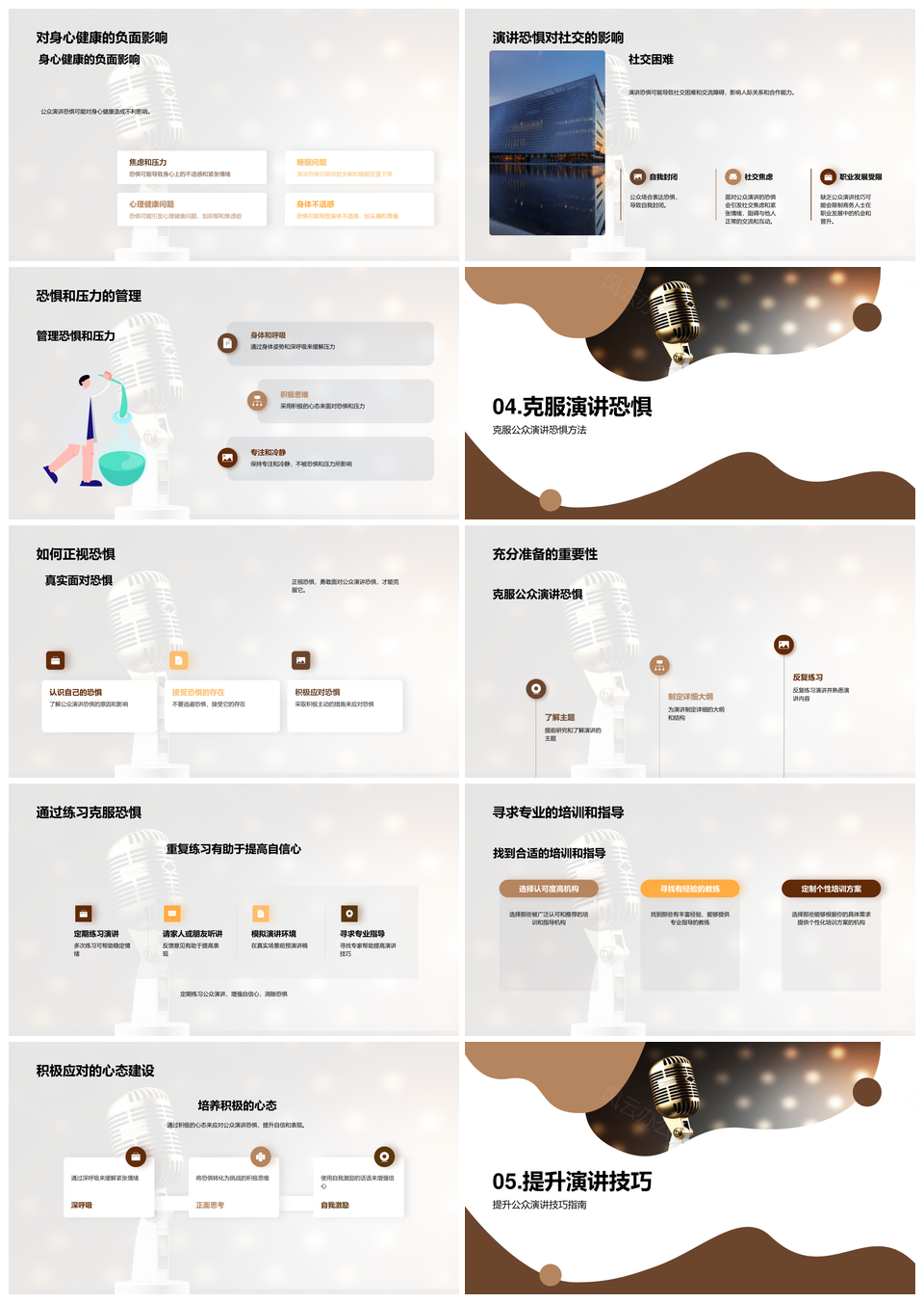 自信商务公众演讲培训突破恐惧PPT模板