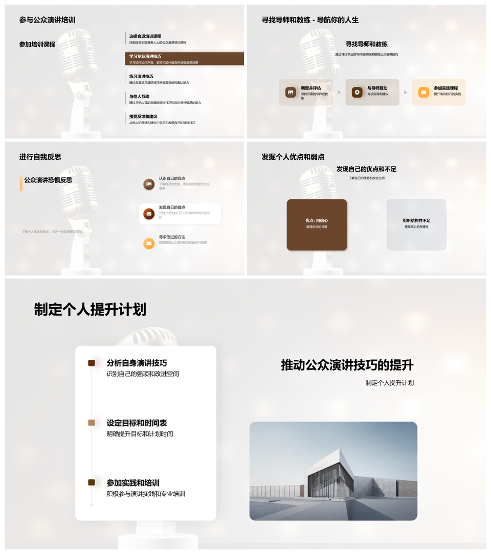自信商务公众演讲培训突破恐惧PPT模板