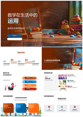 生活中的数学应用小数分数比例打折面积体积计量思维PPT模板
