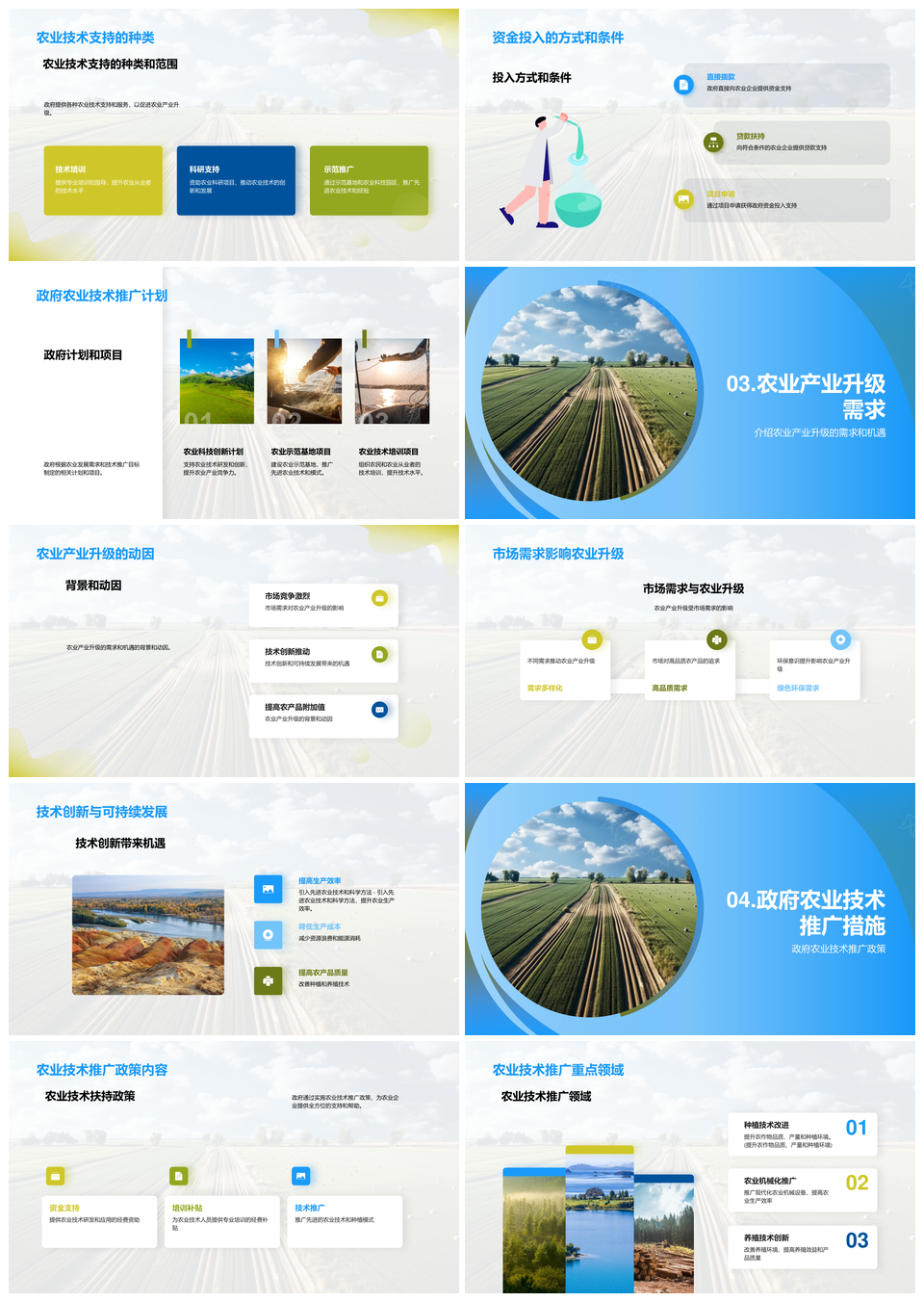 政府支持农技推广助力农业产业升级PPT模板