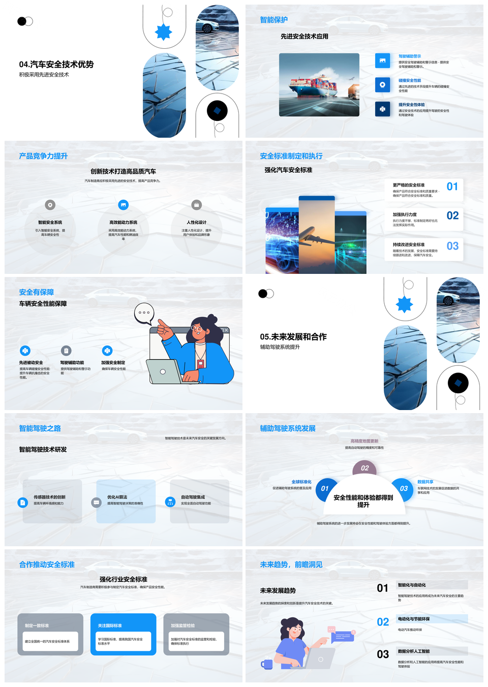 汽车安全技术发展与应用新趋势PPT模板