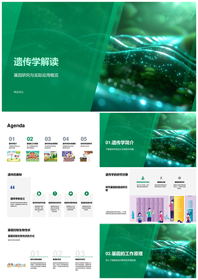 遗传学基因转录蛋白质与医学农业环保应用PPT模板