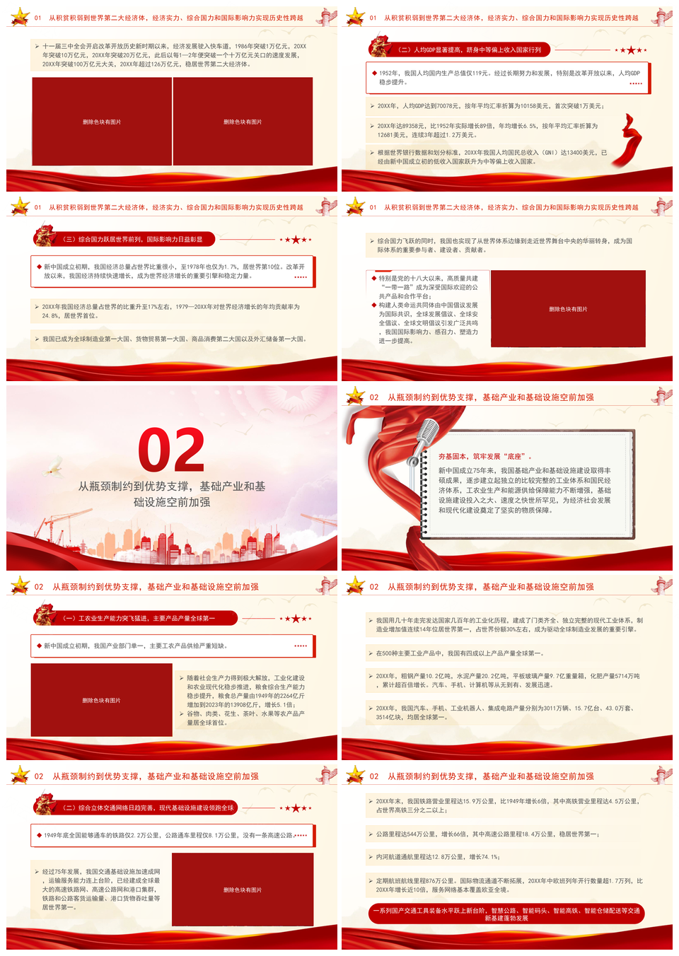 2025国庆新中国史75年伟大成就党课宣讲PPT模板