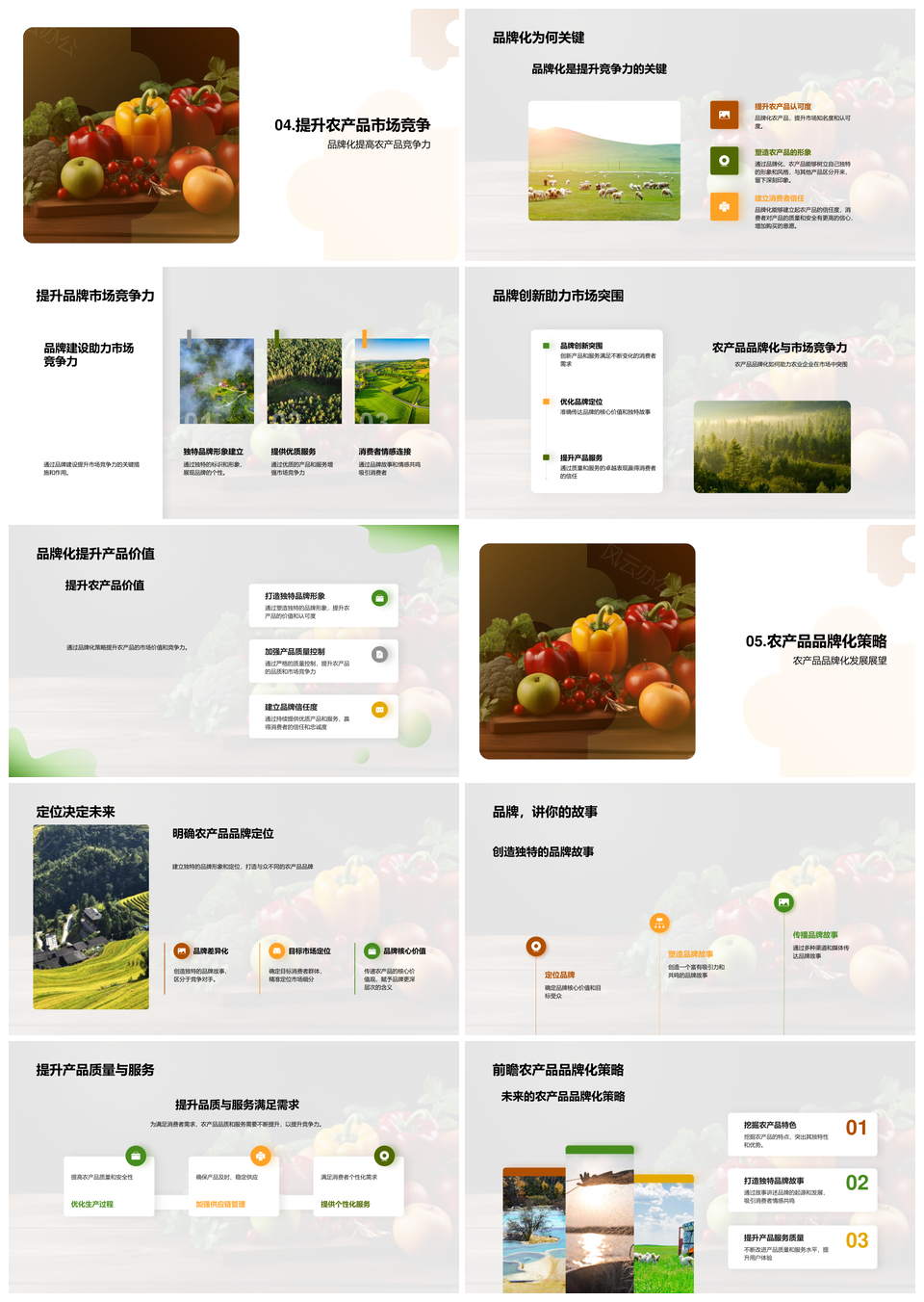 农产品品牌化策略提升鲜果蔬菜价值PPT模板