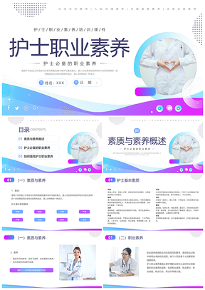 医疗护士职业素养商务实拍培训PPT课件