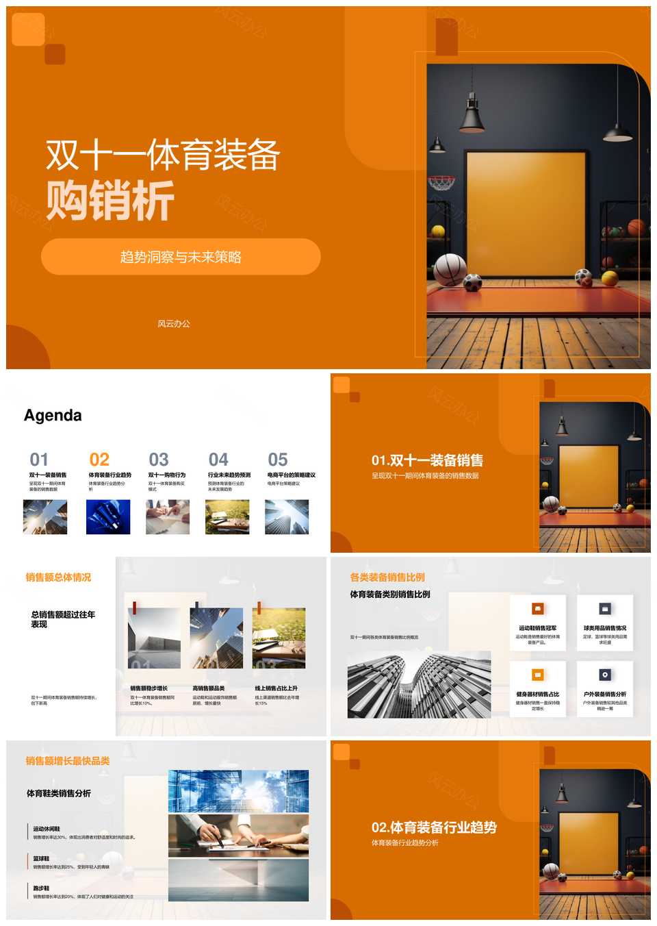双十一体育装备销售趋势与消费偏好PPT模板