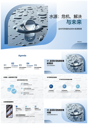 全球水资源危机治理与可持续管理PPT模板