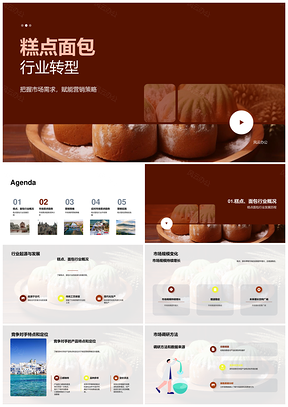 糕点面包行业转型与市场竞争趋势分析PPT模板