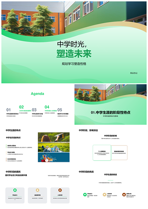 中学时光规划学习管理塑造未来性格PPT模板