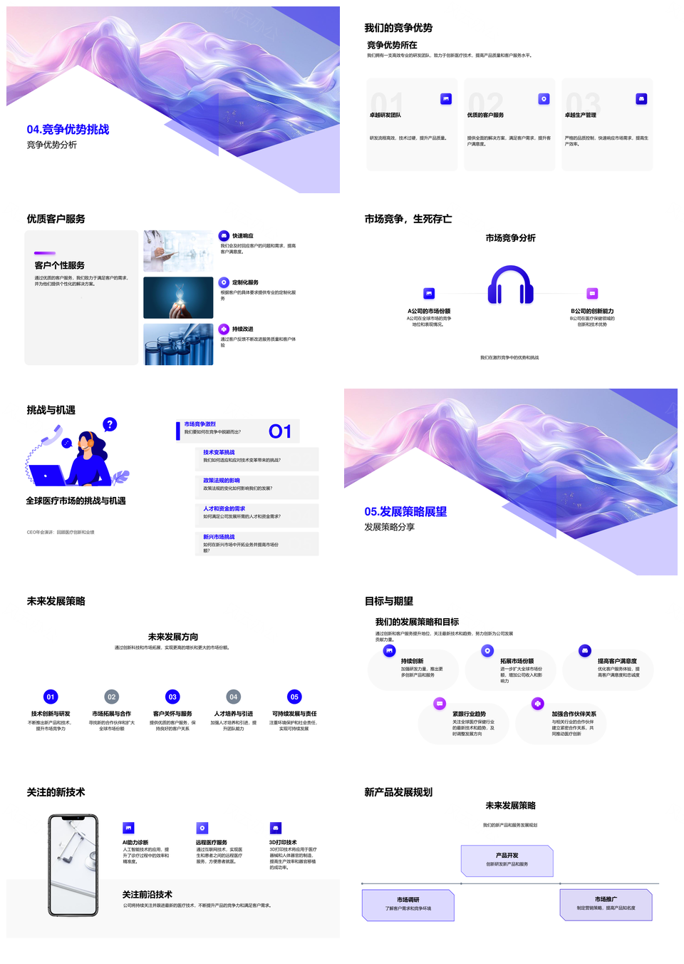 2025医疗保健公司新品突破市场策略收入增长份额汇报PPT模板