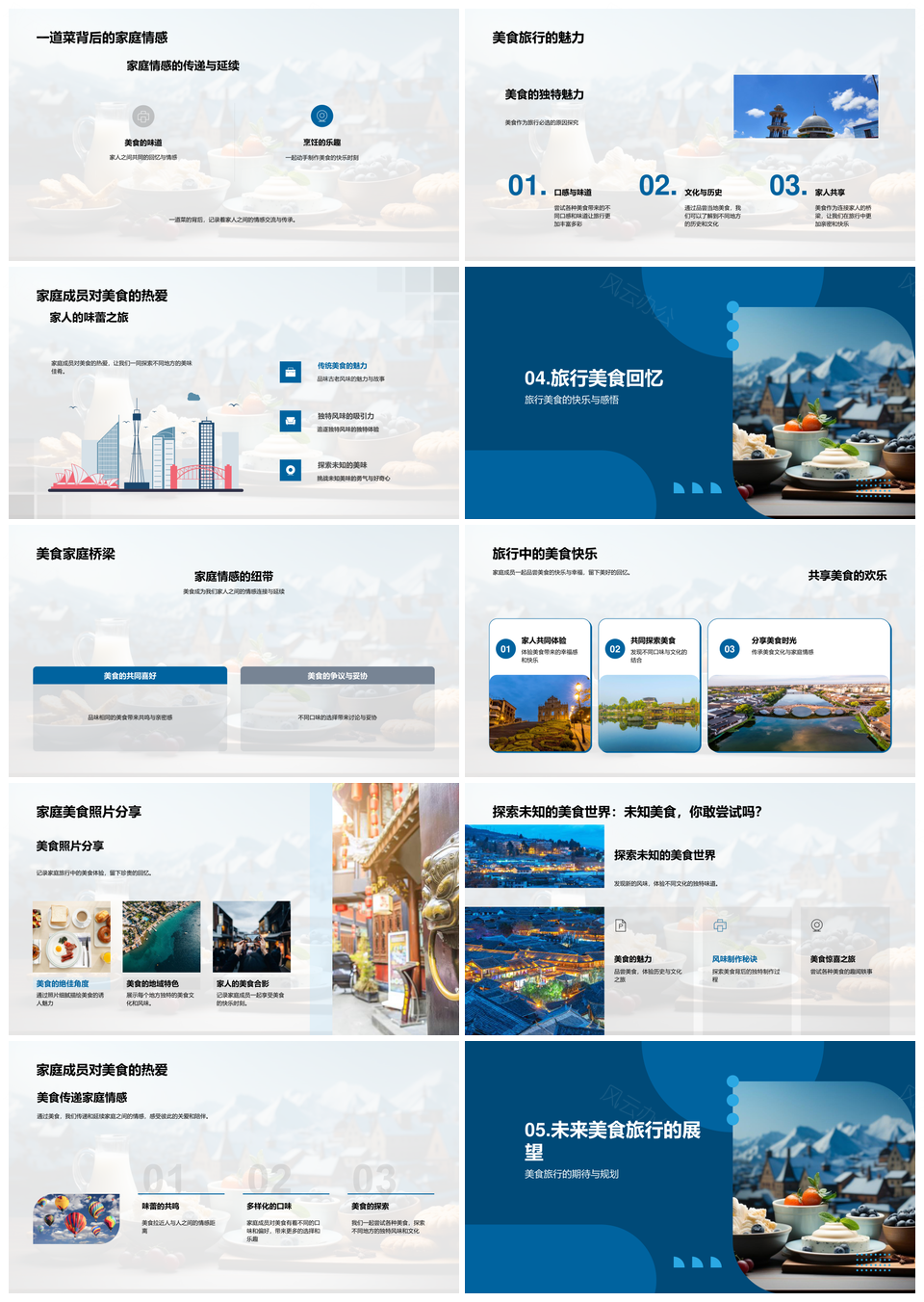 味蕾探索世界旅行美食文化地图PPT模板