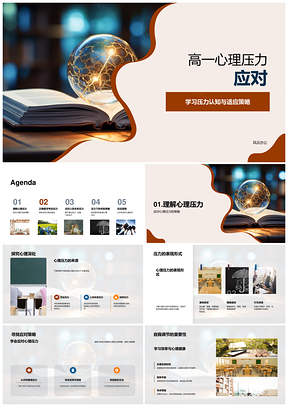 高一学生学业与人际压力应对及心理健康策略PPT模板
