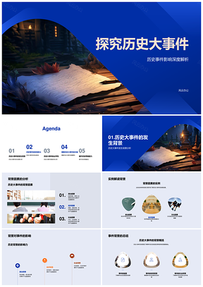 历史大事件背景影响深析古老卷轴社会历史例析PPT模板