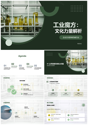 工业魔方企业文化驱动机械行业卓越发展PPT模板