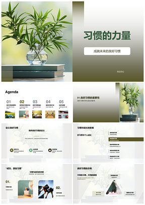 良好习惯力量助学生成长成功PPT模板