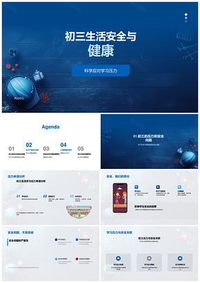 初三安全健康护眼减压心理维护PPT模板