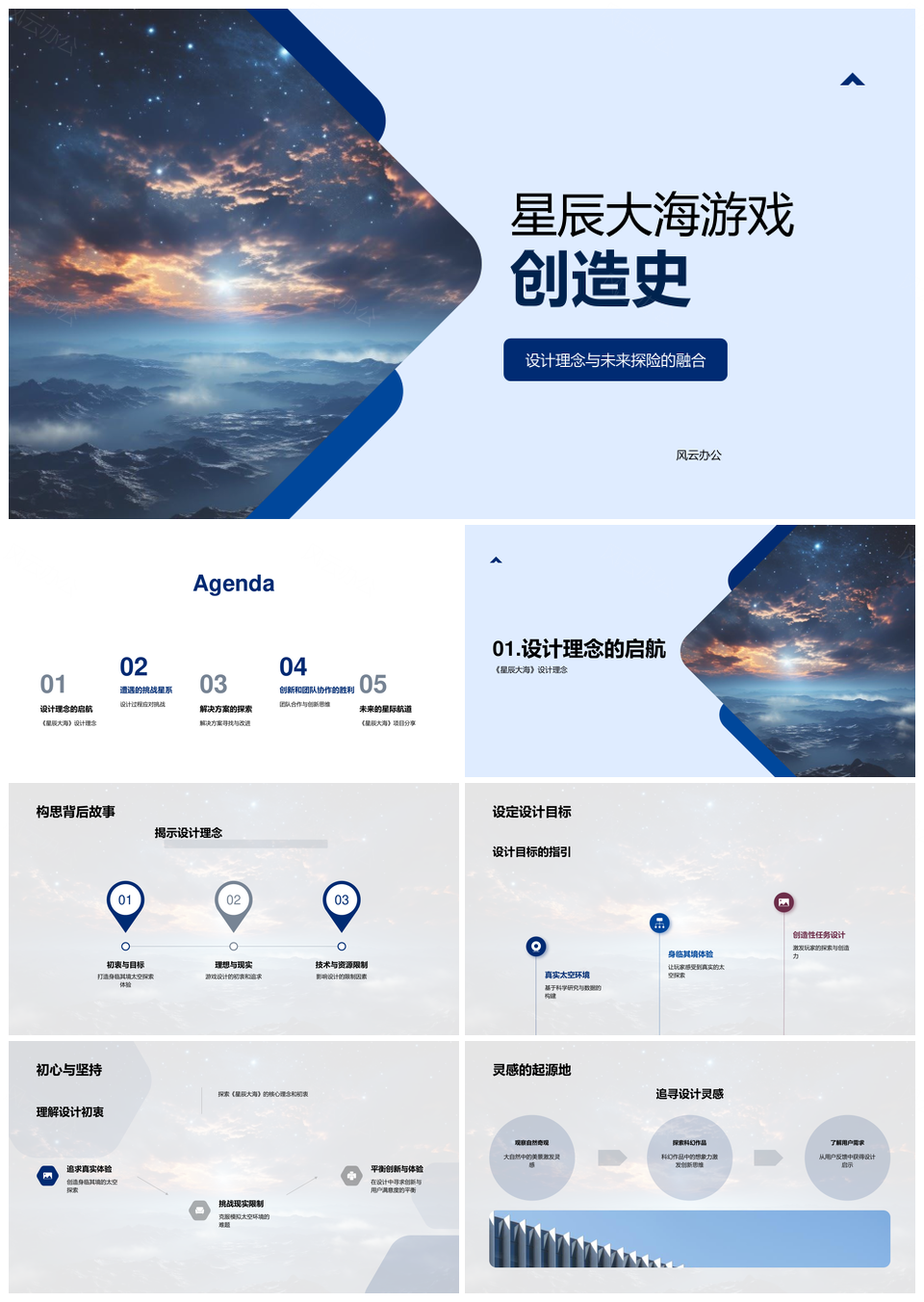 星辰大海游戏创世纪未来探险设计之旅PPT模板