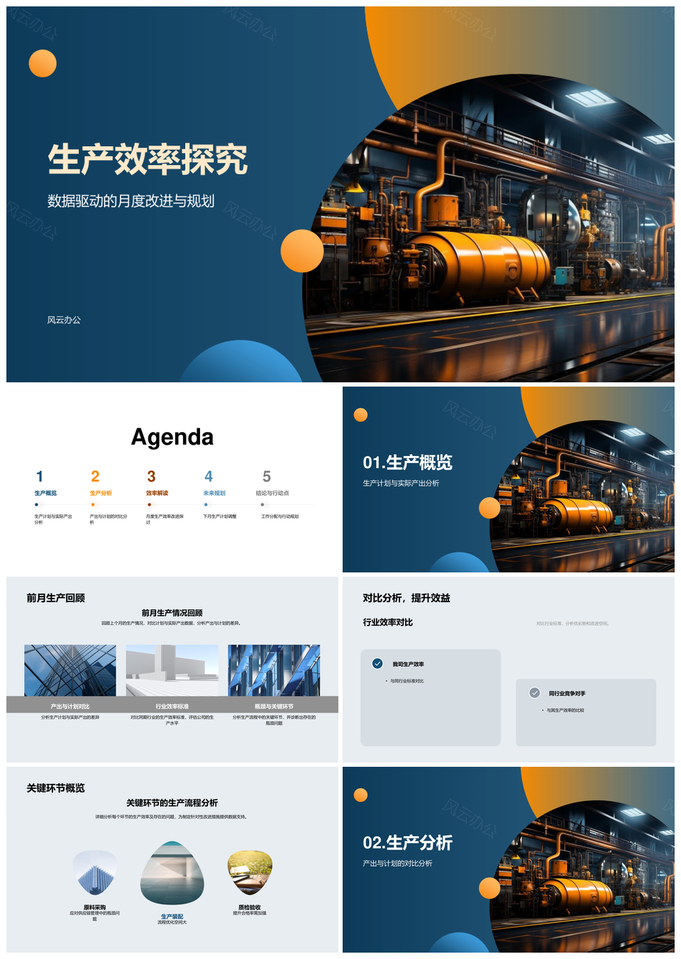 工业机械生产效率数据驱动月度改进规划PPT模板