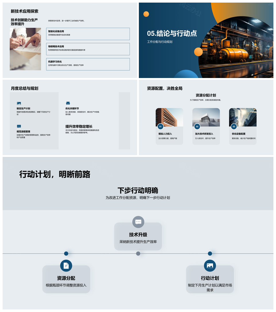 工业机械生产效率数据驱动月度改进规划PPT模板