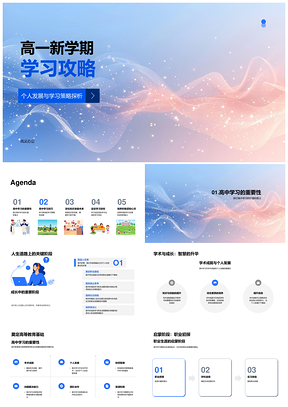 高一学习策略时间管理与学术发展攻略PPT模板