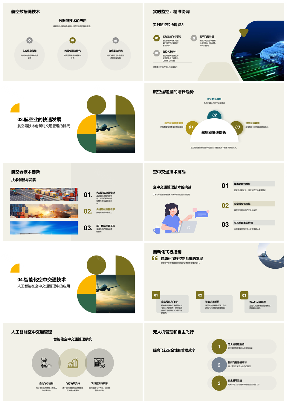 空中交通管理技术发展趋势与雷达通信导航系统PPT模板