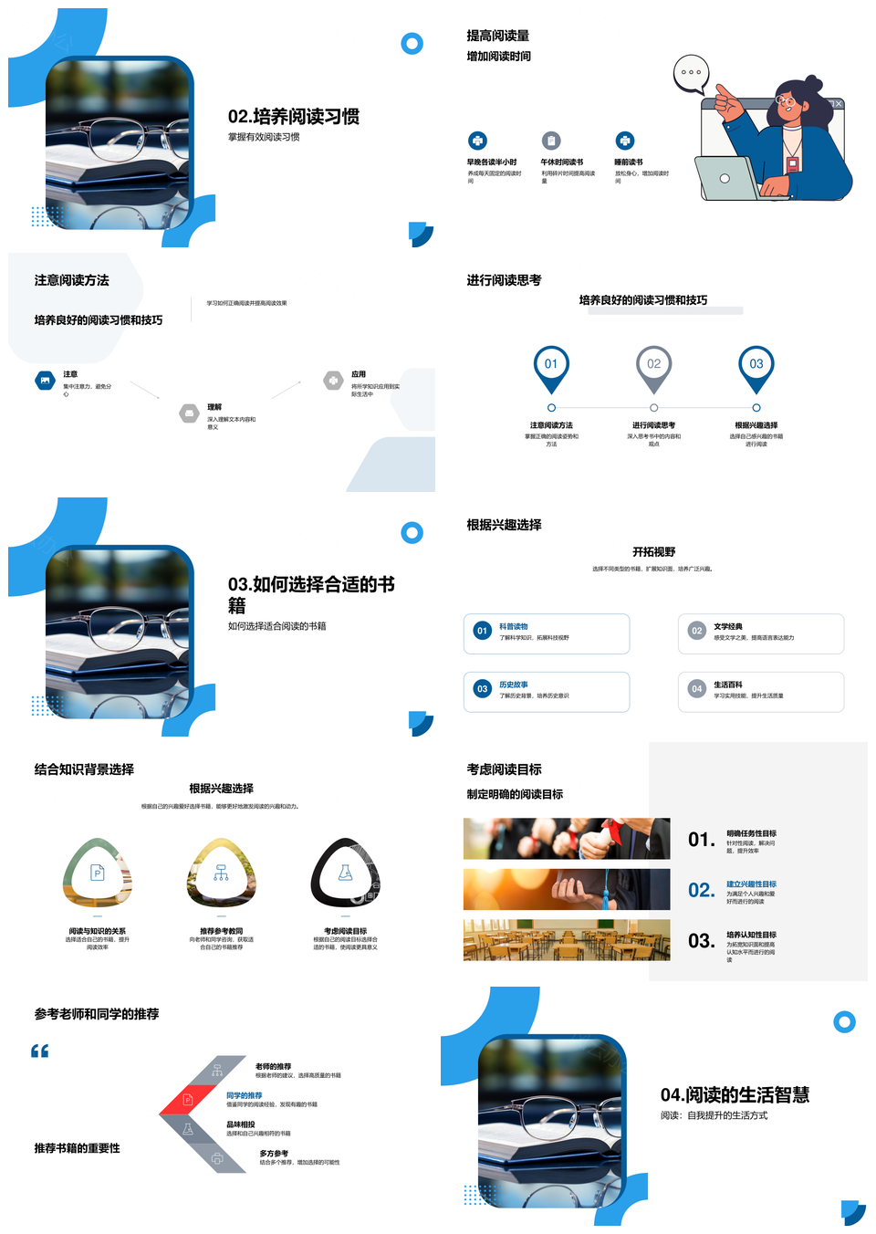 阅读力人生力方法思考兴趣选书习惯知识PPT模板