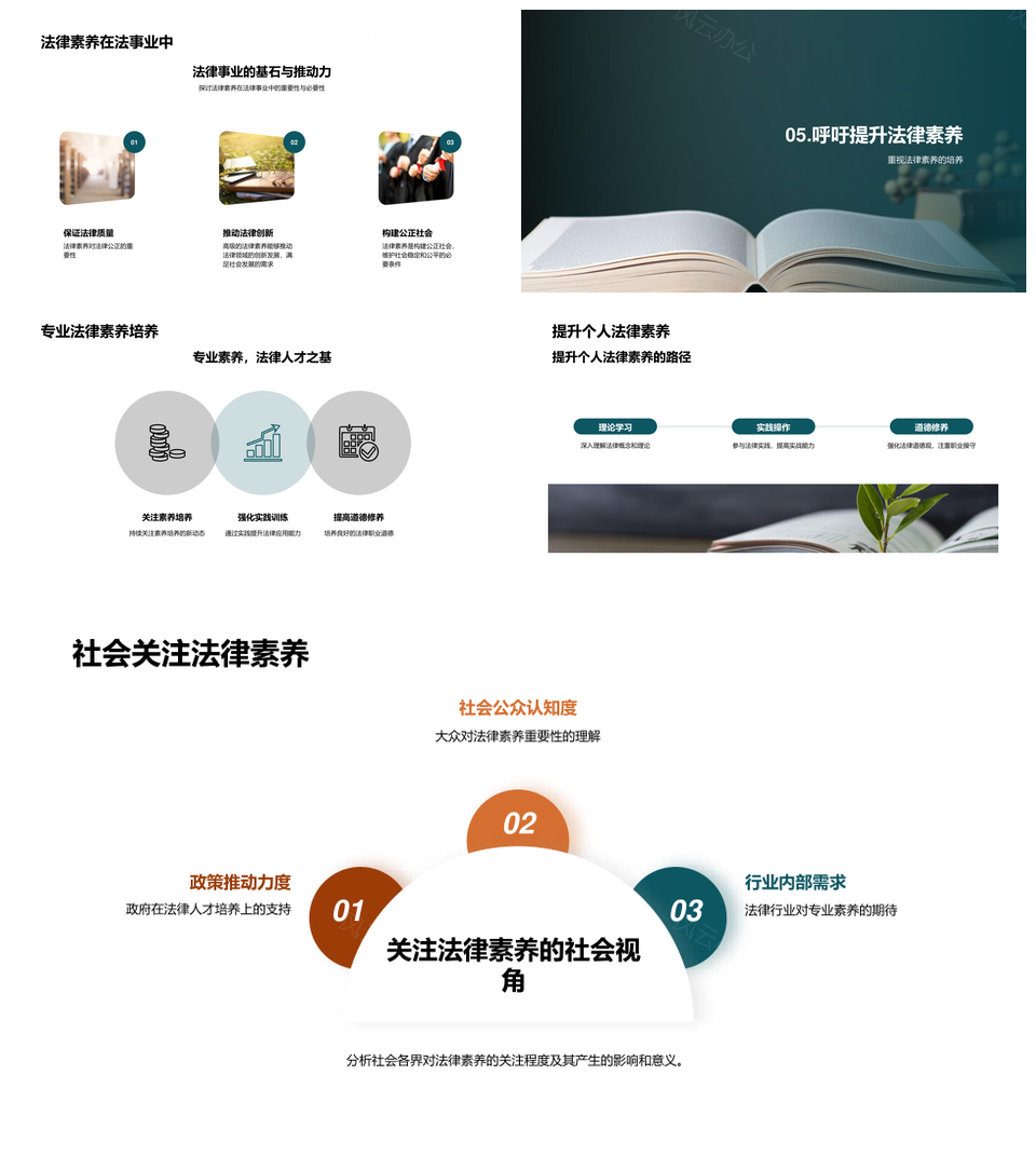 法槌锤炼法律人才专业素养PPT模板