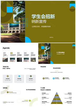 大学学生会招新岗位能力发展实践培训PPT模板
