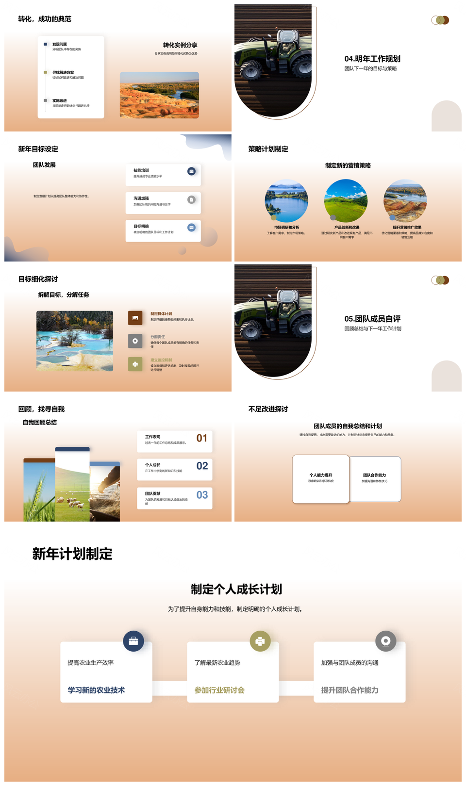 农场力量年鉴团队劣势转优策略规划PPT模板